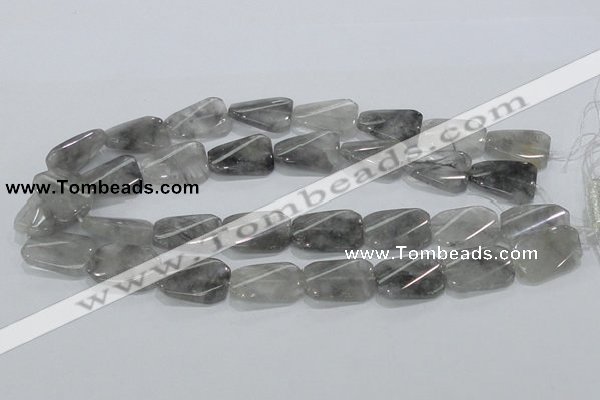 CCQ182 15.5 inches 18*25mm twisted rectangle cloudy quartz beads