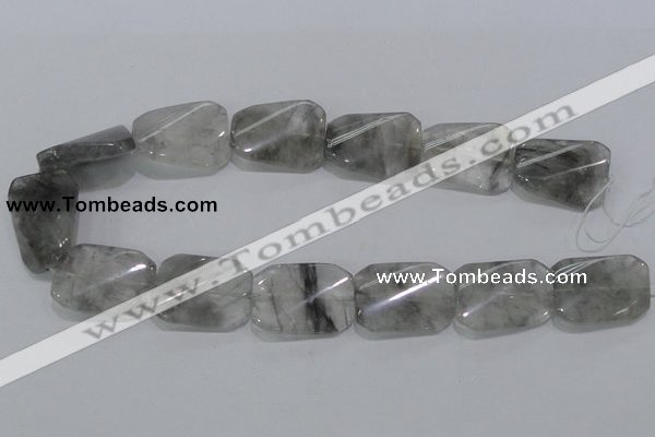 CCQ183 15.5 inches 24*30mm twisted rectangle cloudy quartz beads
