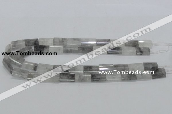 CCQ220 15.5 inches 13*18mm faceted & flat column cloudy quartz beads