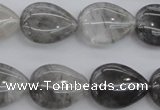 CCQ254 15.5 inches 15*20mm flat teardrop cloudy quartz beads
