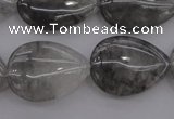 CCQ255 15.5 inches 18*25mm flat teardrop cloudy quartz beads