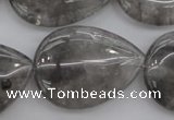 CCQ257 15.5 inches 25*35mm flat teardrop cloudy quartz beads