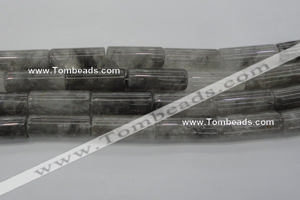 CCQ552 15.5 inches 16*40mm tube cloudy quartz beads wholesale