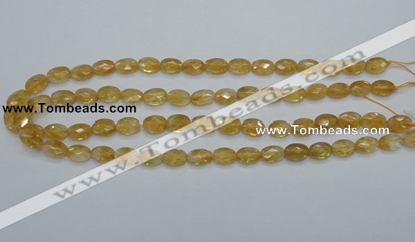 CCR22 15.5 inches 8*12mm faceted oval natural citrine gemstone beads