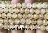 CCR427 15 inches 8mm round citrine gemstone beads