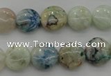 CCS38 15.5 inches 12mm flat round natural chrysocolla gemstone beads