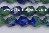 CCS547 15.5 inches 8mm faceted nuggets dyed chrysocolla beads