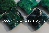CCS685 15.5 inches 18*18mm wavy diamond dyed chrysocolla beads