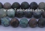 CCS762 15.5 inches 8mm round matte natural chrysocolla beads