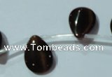 CCT1027 Top-drilled 13*18mm flat teardrop cats eye beads wholesale