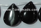 CCT1040 Top-drilled 21*29mm flat teardrop cats eye beads wholesale