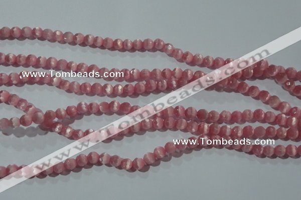 CCT343 15 inches 5mm faceted round cats eye beads wholesale