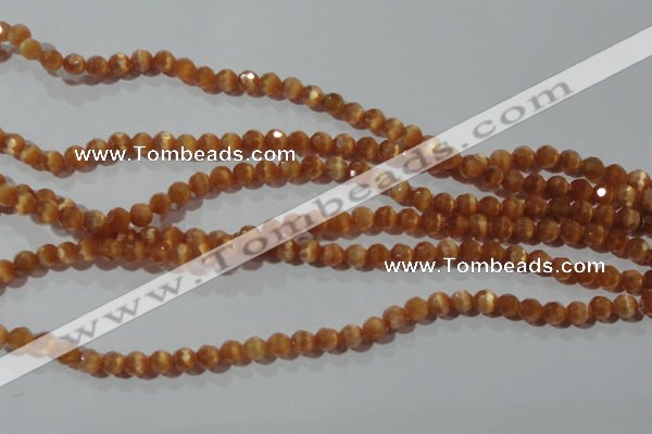 CCT344 15 inches 5mm faceted round cats eye beads wholesale