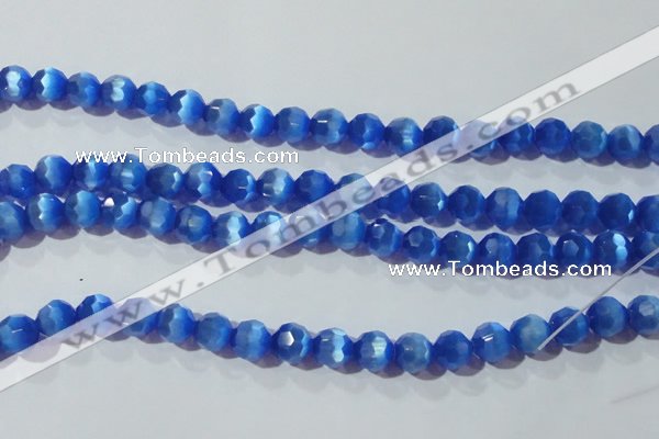 CCT383 15 inches 8mm faceted round cats eye beads wholesale