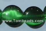 CCT576 15 inches 14mm flat round cats eye beads wholesale