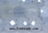 CCU1272 15 inches 6mm - 7mm faceted cube blue chalcedony beads