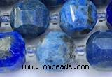 CCU1294 15 inches 9mm - 10mm faceted cube lapis lazuli beads