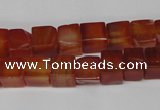 CCU67 15.5 inches 8*8mm cube red agate beads wholesale