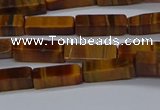 CCU719 15.5 inches 4*13mm cuboid yellow tiger eye beads wholesale