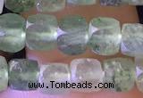 CCU803 15 inches 4mm faceted cube strawberry quartz beads