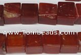 CCU81 15.5 inches 12*12mm cube red agate beads wholesale