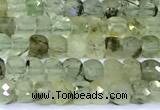 CCU878 15 inches 4mm faceted cube prehnite beads