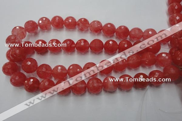 CCY116 15.5 inches 16mm faceted round cherry quartz beads wholesale