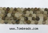 CCY662 15.5 inches 10mm round matte volcano cherry quartz beads