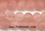 CCY670 15 inches 4mm round matte cherry quartz beads