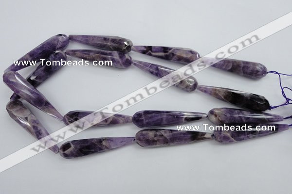 CDA33 15.5 inches 12*50mm faceted teardrop dogtooth amethyst beads