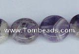CDA68 15.5 inches 20mm flat round dogtooth amethyst beads wholesale