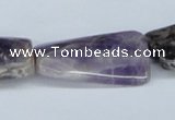 CDA88 15.5 inches 20*35mm twisted rectangle dogtooth amethyst beads