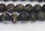CDE1045 15.5 inches 4mm round matte sea sediment jasper beads