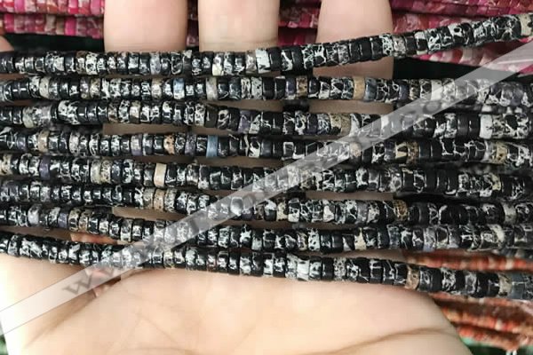CDE1229 15.5 inches 2.5*4mm heishi sea sediment jasper beads