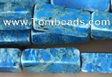 CDE1488 15.5 inches 4*13mm cuboid synthetic sea sediment jasper beads