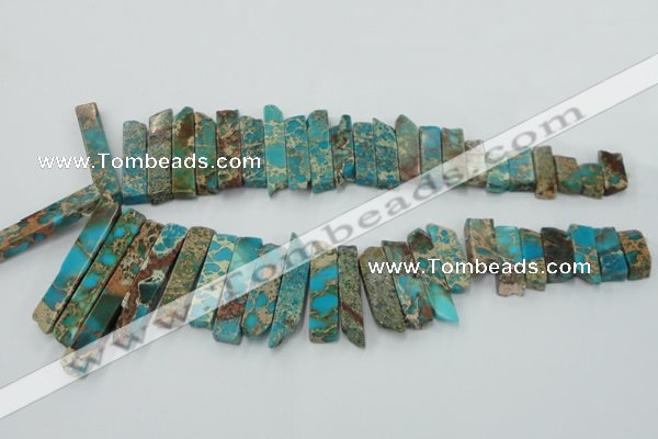 CDE1502 Top drilled 8*20mm - 10*55mm sticks sea sediment jasper beads