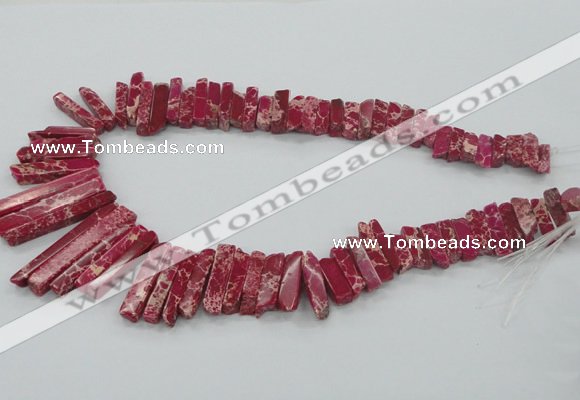 CDE1510 Top drilled 5*15mm - 6*55mm sticks sea sediment jasper beads