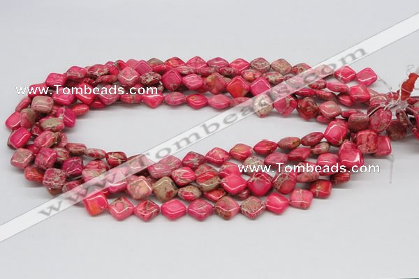 CDE16 15.5 inches 10*10mm diamond dyed sea sediment jasper beads