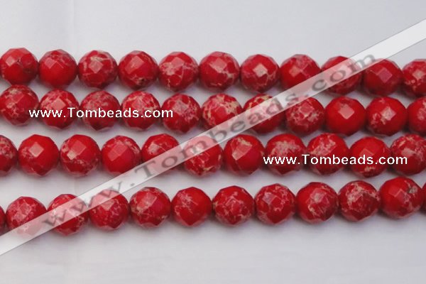 CDE2129 15.5 inches 24mm faceted round dyed sea sediment jasper beads