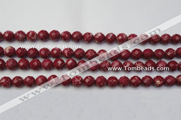 CDE2134 15.5 inches 14mm faceted round dyed sea sediment jasper beads