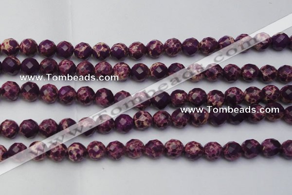 CDE2145 15.5 inches 16mm faceted round dyed sea sediment jasper beads