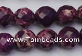CDE2146 15.5 inches 18mm faceted round dyed sea sediment jasper beads