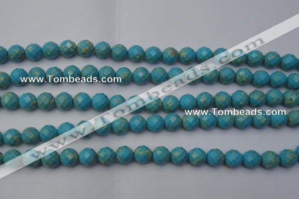 CDE2153 15.5 inches 12mm faceted round dyed sea sediment jasper beads