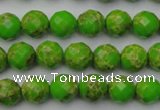CDE2180 15.5 inches 6mm faceted round dyed sea sediment jasper beads