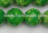 CDE2199 15.5 inches 24mm faceted round dyed sea sediment jasper beads