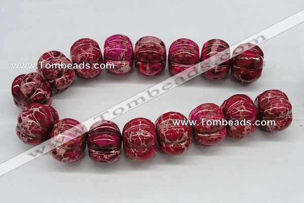 CDE25 15.5 inches 26*35mm pumpkin dyed sea sediment jasper beads