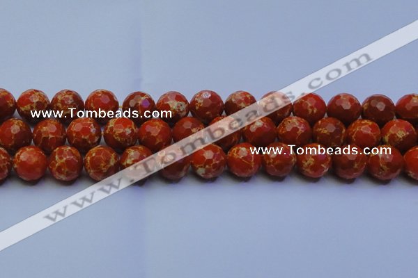 CDE2501 15.5 inches 16mm faceted round dyed sea sediment jasper beads