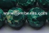 CDE2575 15.5 inches 22mm faceted round dyed sea sediment jasper beads