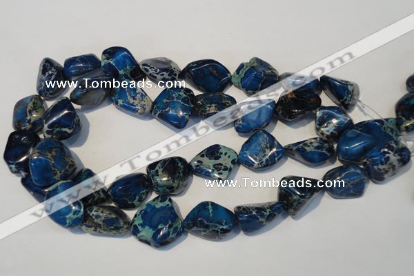 CDE262 15.5 inches 18*20mm nugget dyed sea sediment jasper beads