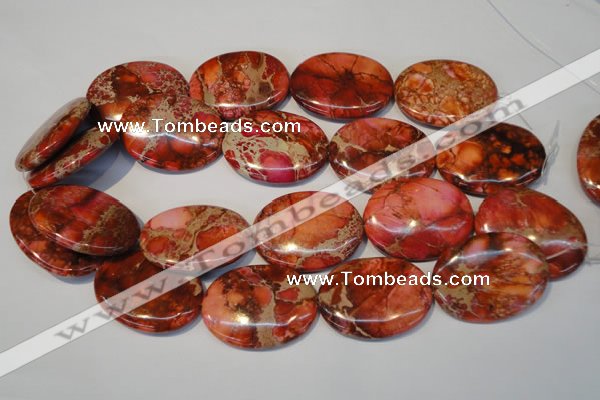 CDE536 15.5 inches 30*40mm oval dyed sea sediment jasper beads